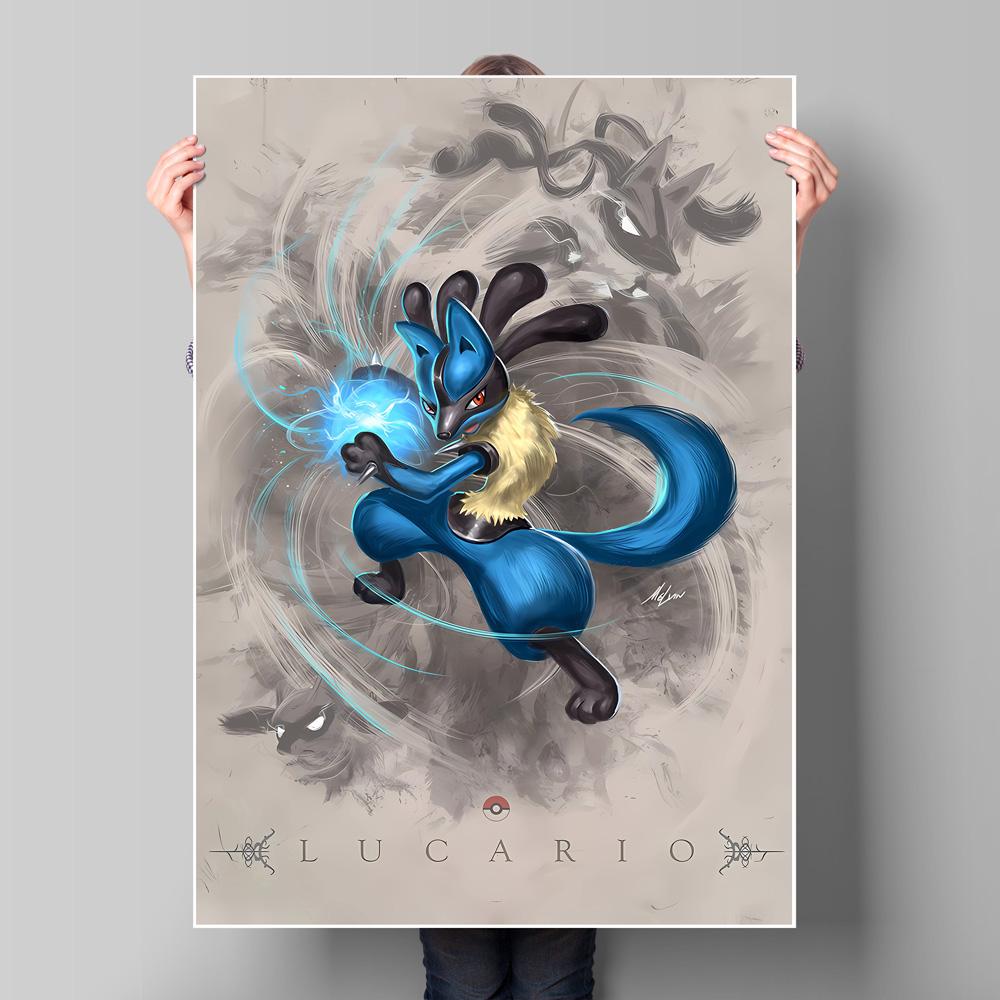 Pokemon Gyarados and Koi Leaping Dragon Gate Decorative Painting Traditional Art - Style Mural Unique Gift for Anime Lovers