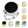 Lipstick Ring Stainless Steel Opening Adjustable Ring with Hollow Carving Box Design Lip Care Emergency Storage Ring Miniature Storage Accessory