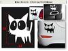XP Design Katze Autoaufkleber Aufkleber zur Kollisions- und Heckklappenvermeidung (Schwarze Katze Set)