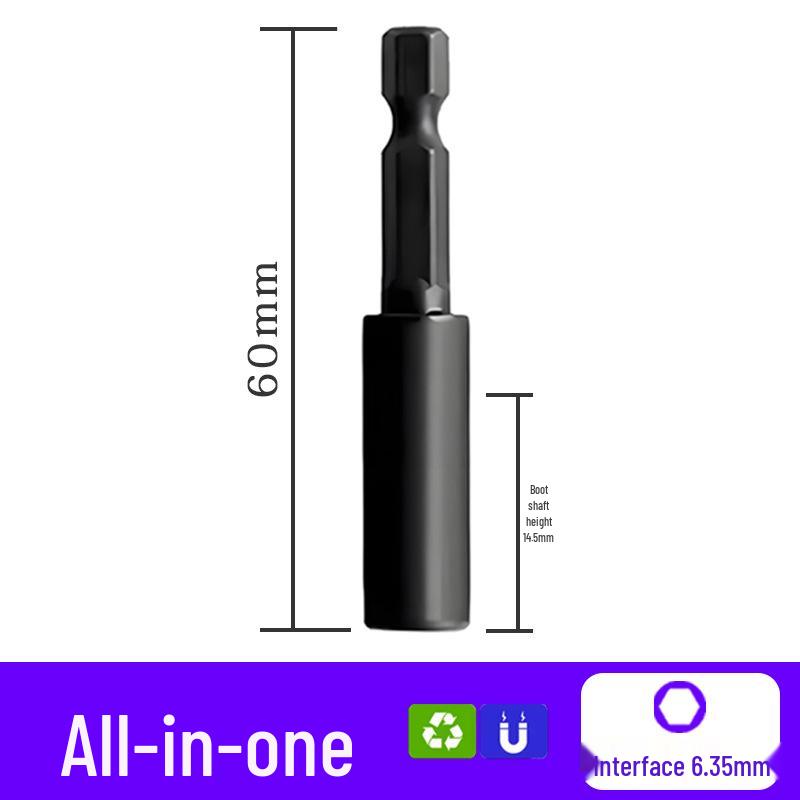 60mm Strong Magnetic Blackened Stainless Steel Screwdriver Bit Holder - Impact Resistant, Split/Integrated Type