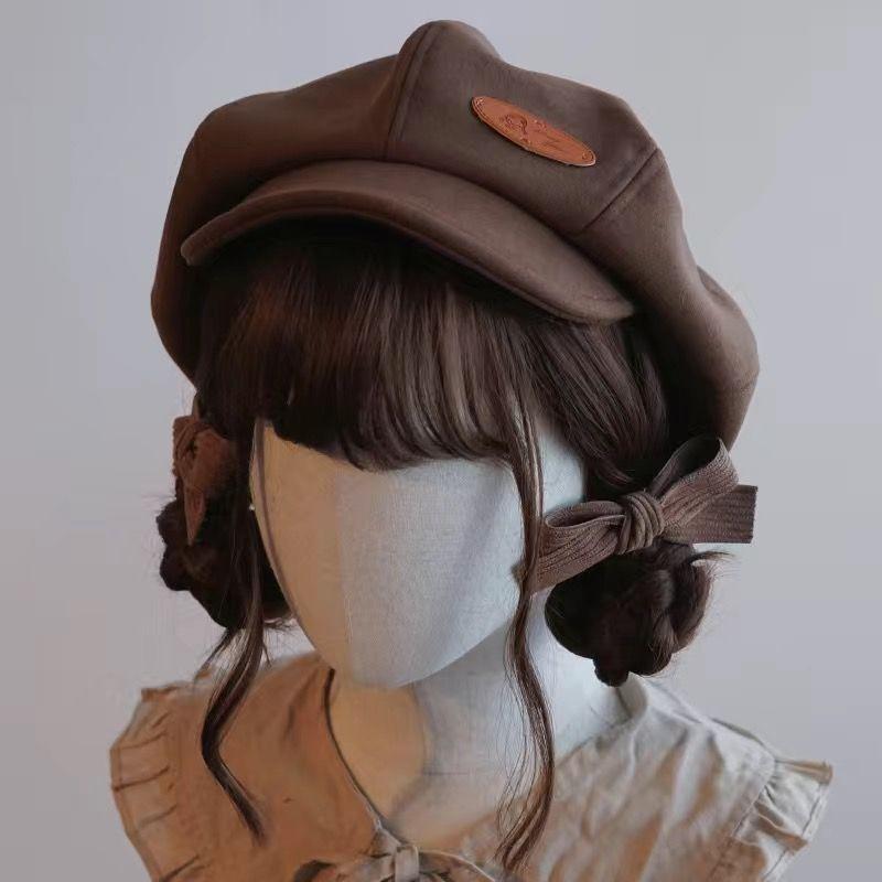 Handmade Cloud Hat, Bailey Hat, Duckbill Hat, Autumn and Winter Look Small, Warm Brown, Maillard, Japanese, Korean, Japanese