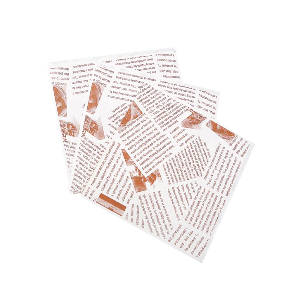 100Pcs Sandwich Bags Grease Proof Kraft Paper Bag Packaging for Dessert