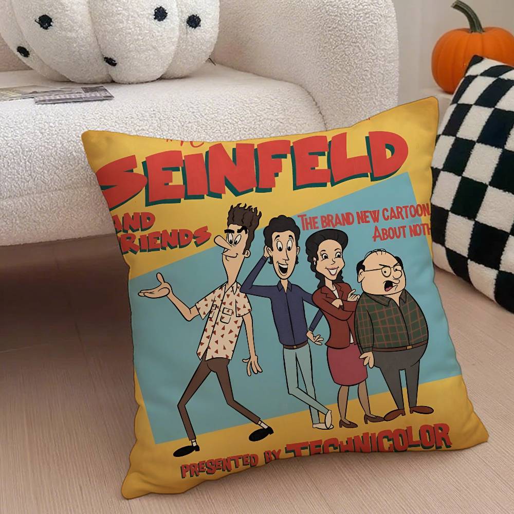 Vantage Movie S-Seinfeld Kissenbezug Anti-Hausstaubmilben Kissenbezug Unsichtbarer Reißverschluss Seidig Kurzer Plüsch Sofakissenbezug