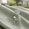 Sturdy Rose Pin Rhinestone Brooch with Pearl Decor, Strong Buckle Pin, Electroplated Alloy Elegant Flower Shape for Coats Shirts Bags Accessories