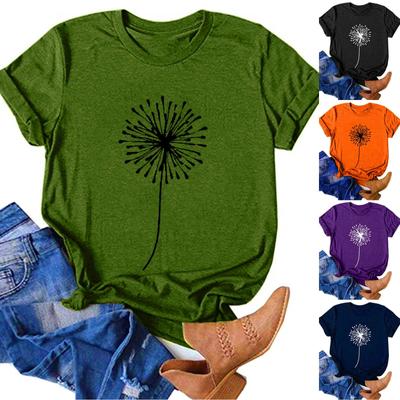 Femme Décontracté Imprimé Manches Courtes Ample T-Shirt Blouse Hauts