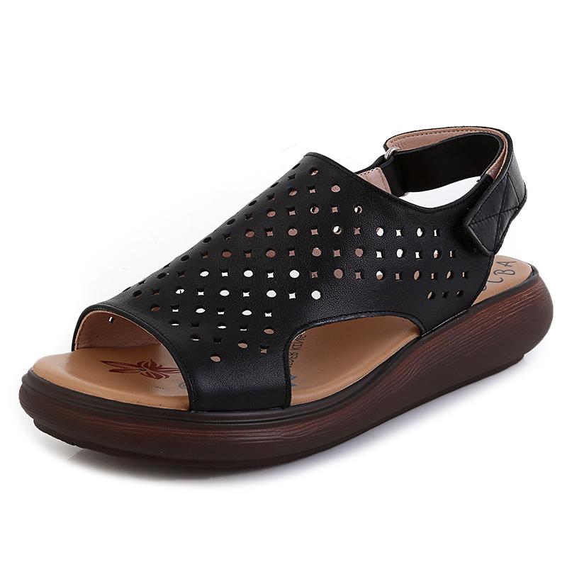 Fashion GKTINOO Women's Sandals Genuine Leather Platform Sandal 2025 Summer Thick Sole High Heels Ladies Sandal Summer Shoes For Women