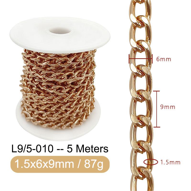5M Metal Aluminum O-Shaped Chains Twist Chain for DIY Necklace Bracelet Jewelry Making Clothing Bag Component Accessory Supplies