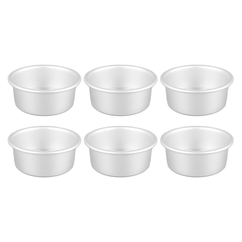 4 Inches 6pcs Cake Mould Non Stick Removable Base Round Cake Pan Set for Wedding Birthday Party