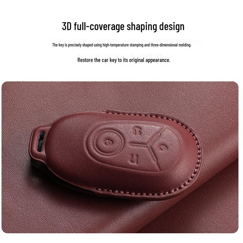 Premium Leather Key Cover for Geely Xingyuan 25 New Wish Dream Edition - Car Key Protection Bag