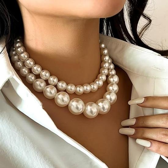 Set of 2 Latest Stylish Choker Pearl Necklace for Women and Girls