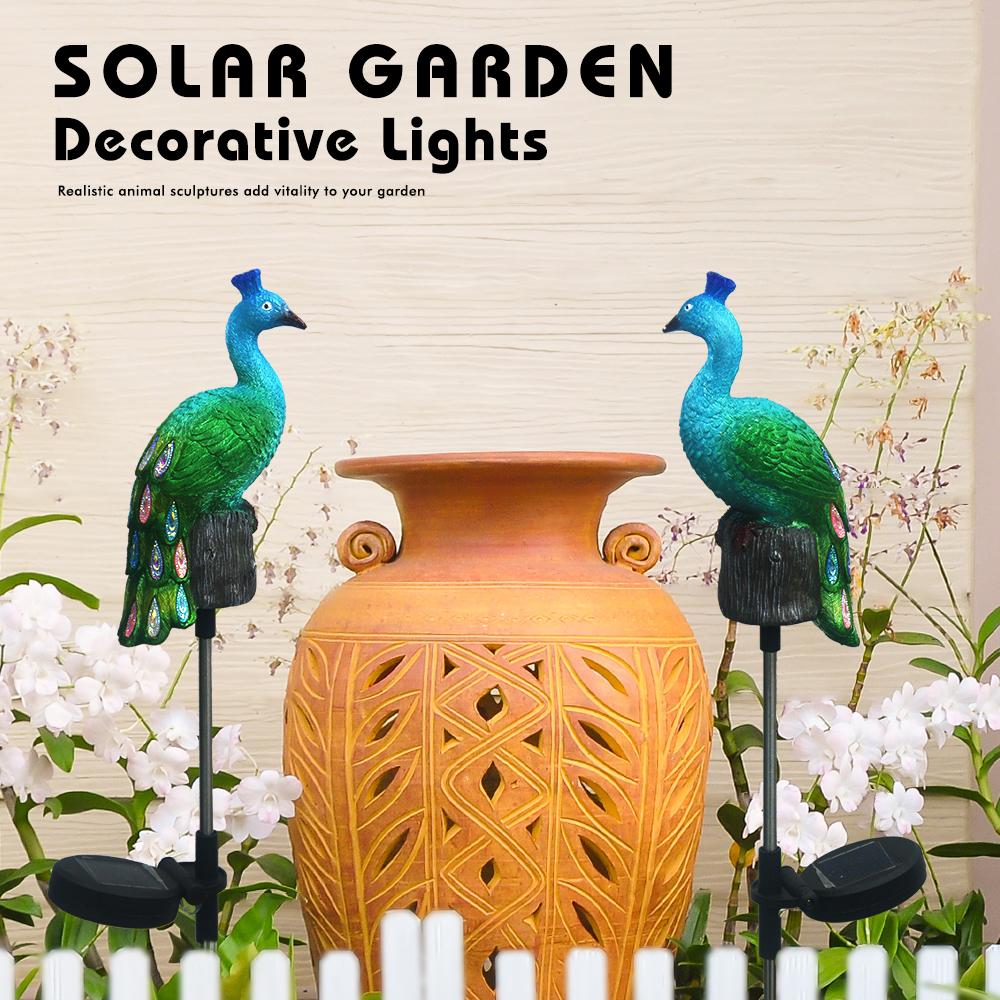 Solar Lamp Peacock Animal Solar Garden Lights Solar Powered Led Light Outdoor Garden Decoration Lamp Waterproof Solar Light