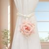 2Pcs Romantic Rose Curtain Strap Gauze Curtain Strap Simulation Rose Valentine's Day Decorative Curtain Strap