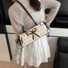 Y2K French Stick Underarm Bag Sweet Armpit Bag Fashion Bow Ribbon Shoulder Bag  Women