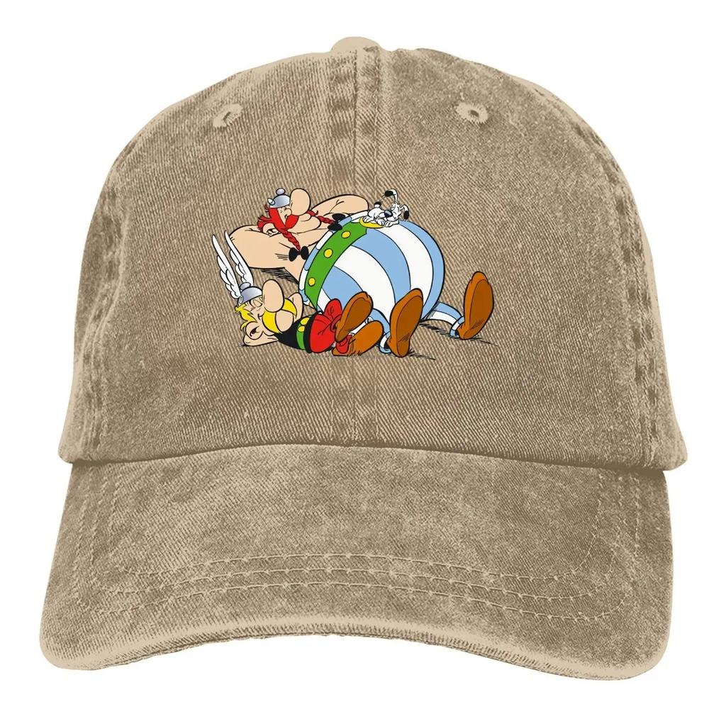 Washed Unisex's Baseball Cap Sleep Trucker Snapback Caps Dad Hat Asterix and Obelix Golf Hats