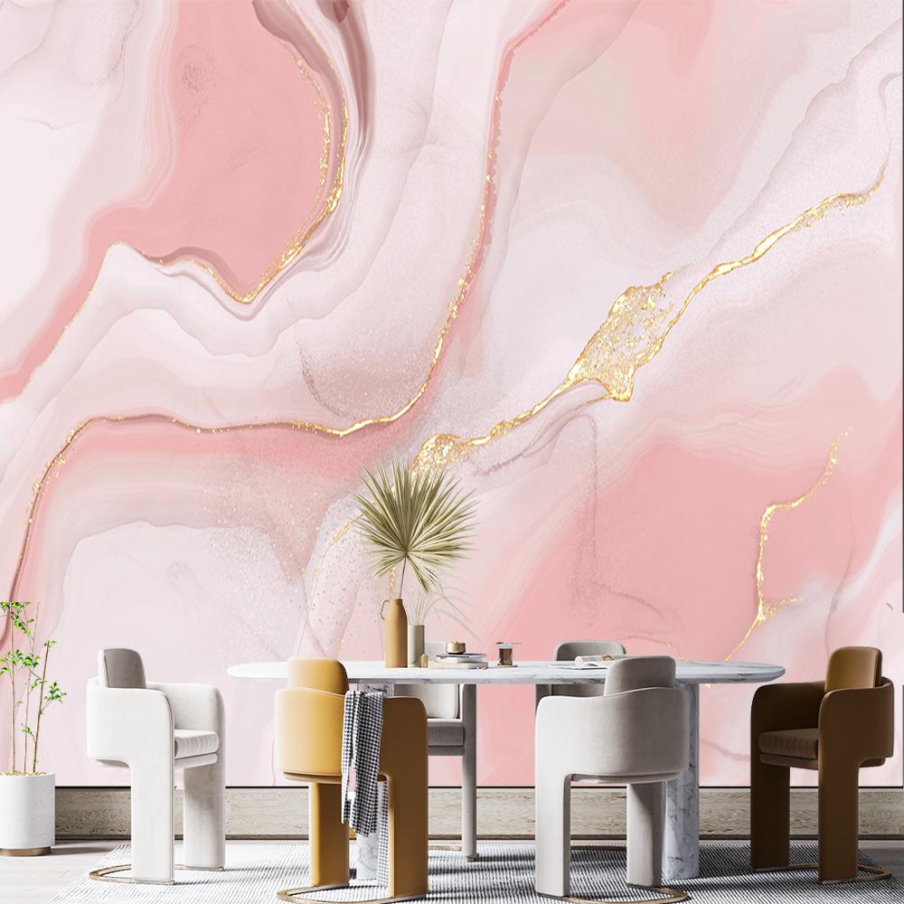 

Pink Marble Wall Mural Modern Rose Gold Marble Wallpaper Living Room Bedroom Murals Home Decor 200 cm(W) x 140 cm(H)