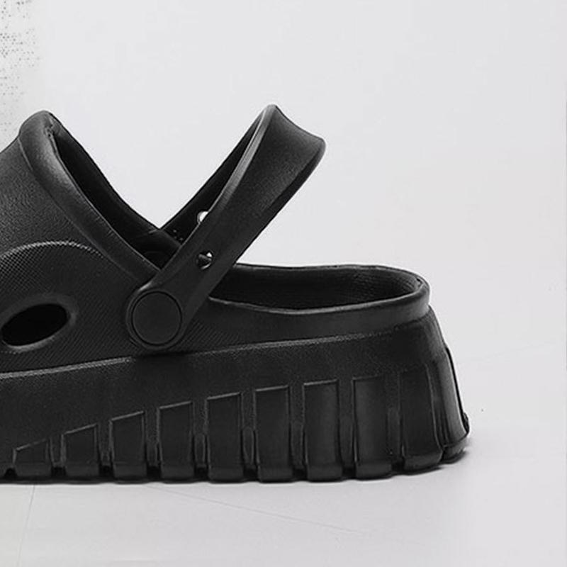 Lucyever Summer Outdoor Hole Shoes for Women 2024 Solid Closed Toe Clogs Beach Slippers Woman Eva Non-Slip Cloud Slides Female