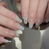 French Gilt Hand-painted Cat's Eye Pure Handmade Wearing Nail Bow Whitening Atmosphere Nail Patch Fake Nail