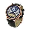 TIME100 Luxury Automatic Skeleton Watch with Stainless Steel and Genuine Leather 50M Water Resistance Men's Strap, (Rosemary Gold)