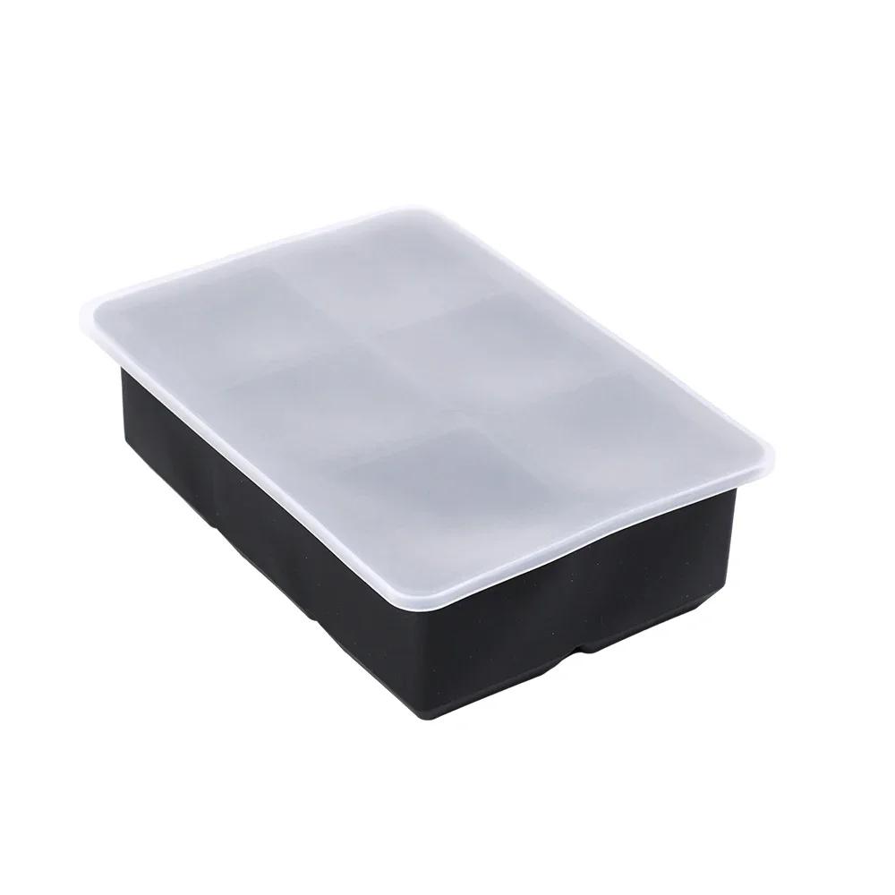 4/6/8Grids Silicone Ice Cube Molds with Lid Square Chocolate Mold Whiskey Cocktail Drinks DIY Ice Block Maker Bar Kitchen Tools