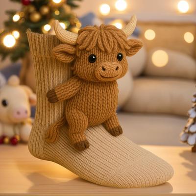 1 Pair Knit Animal Socks Funny Cartoon Animal Cotton Socks Fashion Sleeping Socks for Christmas Holiday Home Gifts