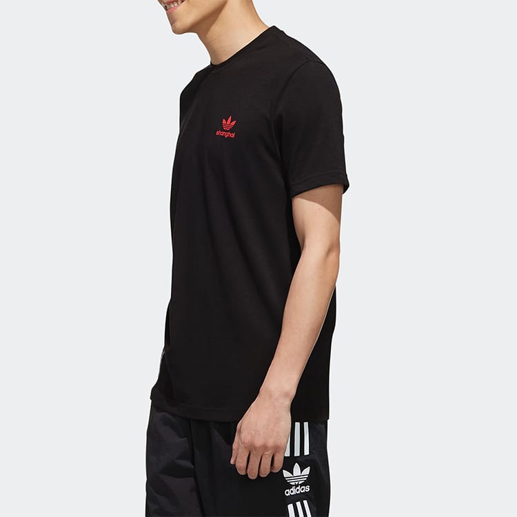 adidas T Shirts Men's Black Crew Neck Moderate Straight Fit FQ2389