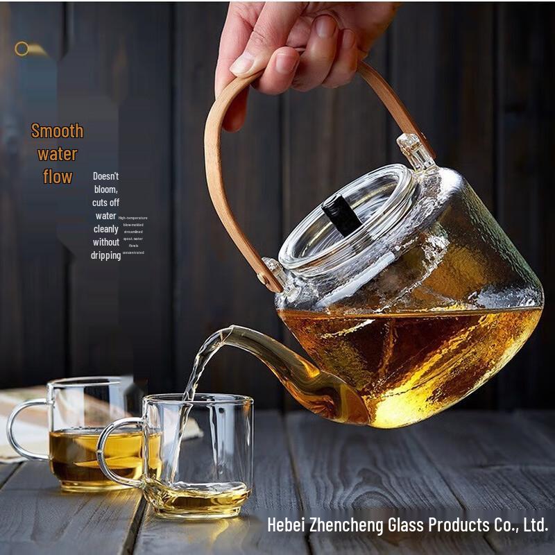 

Shangqi Hammered Glass Teapot with Bamboo Handle