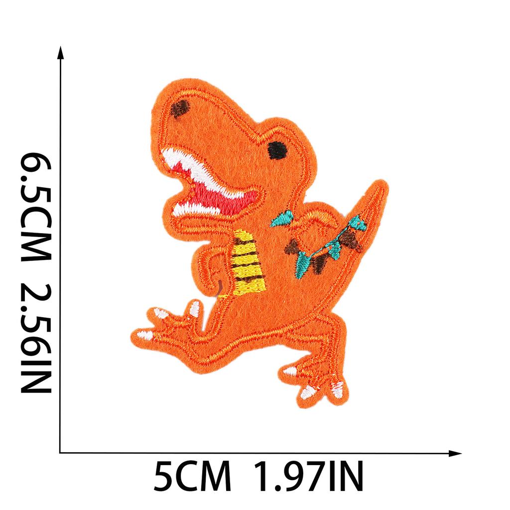Autocolant din Pânză Brodată cu Dinozauri Mixt, Decorațiune pentru Haine, Autocolant Mic cu Petec de Dinozaur, Potrivire pentru Geantă, Petec cu Animale Mici.