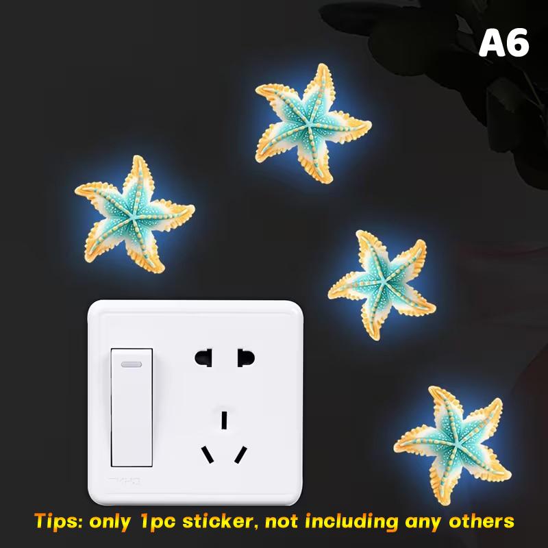 

Светящаяся в темноте наклейка на выключатель, самоклеящаяся и съемная наклейка на стену для спальни, гостиной, выключателя, домашний декор A6