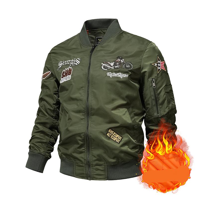 Air Force Ma-1 Pilotenjacke für Herren, schwere Industrie, bestickter Baseballuniformmantel und Werkzeugjacke aus Samt