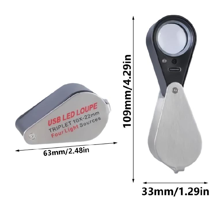 Magnifying Glass with Light 10X/20X/30X Magnifying Lens Handheld Magnifier Magnifying Glass for Jewelry Coin Inspection
