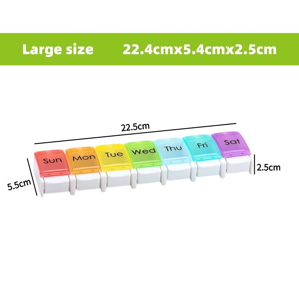 New Hot Premuim Rainbow Weekly Pill Organizer Box 1 Time A Day Daily 7 Day Pill Case Storage for Vitamin Fish Oils Supplements