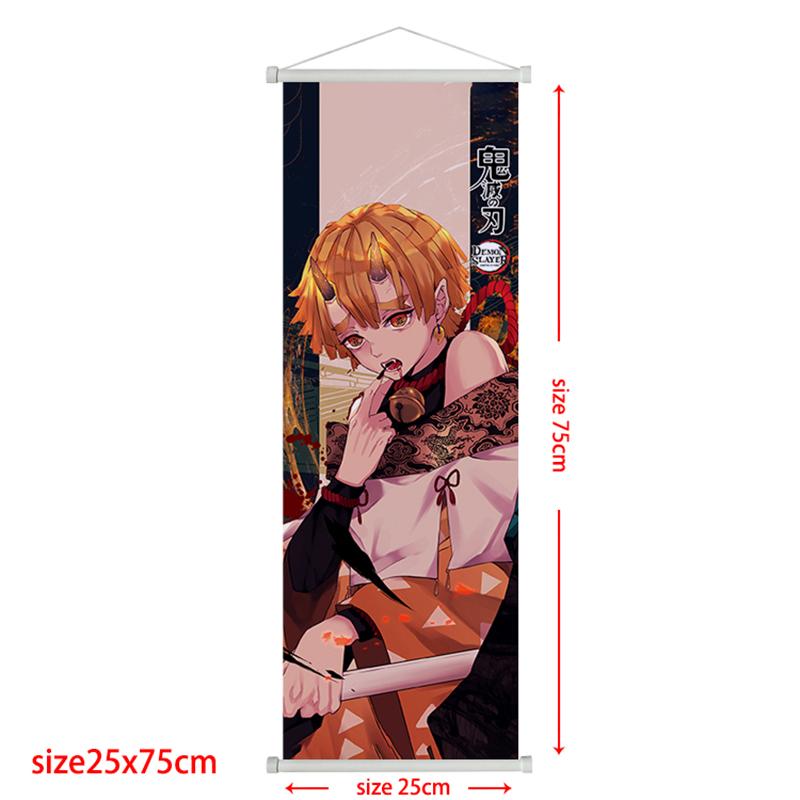

Плакат-сувій Demon Slayer Ренгоку Кьоджуро Домашній декор Камадо Танджіро Прикраса для вітальні Підвісна картина Дитячий подарунок Плакати 25*75cm темно-синього кольору