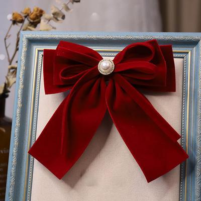 Elegante fiocco in velluto fermaglio per capelli nastro Bowknot coda di cavallo Barrette per capelli accessori per capelli da donna per ragazza festa di nozze