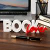 Bookshelf Decor for Reading Lovers 3D Printed Book Lover Ornament Decor, Letter Sign Minimalist Home Decoration Accessories Study Desk Corner Library,