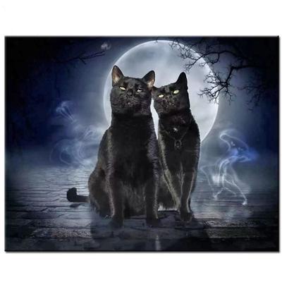 Halloween Black Cats Moon Night Diamond Painting Full Drill Diamond Broderie