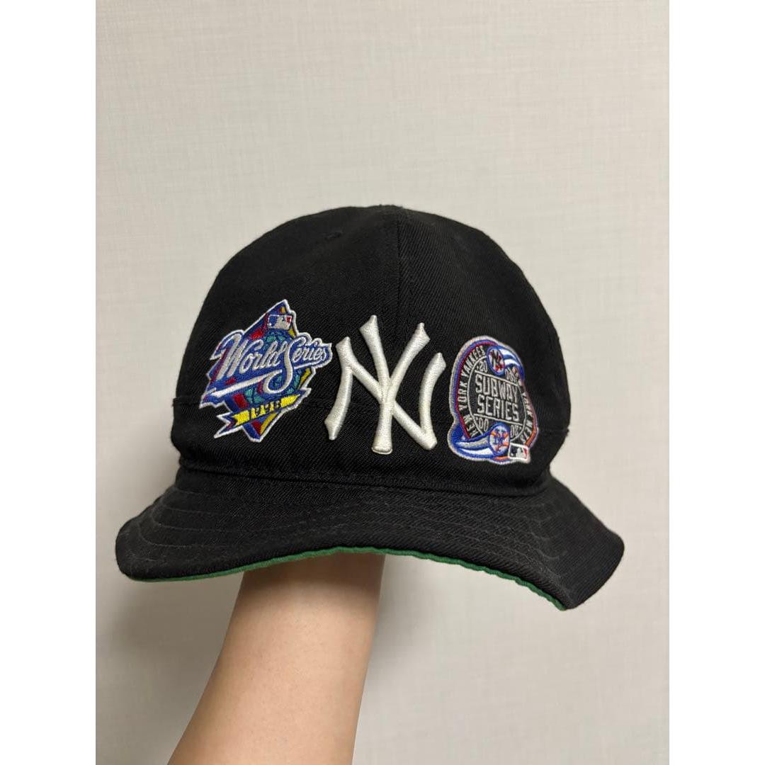 Used MLB New York Yankees Patch Bucket Hat Black