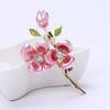 Retro Colors Plum Brooches Pin Alloy Metal Collar For Girls Flower Brooches Woman Mother Day Souvenir GiftRetro Jewelry