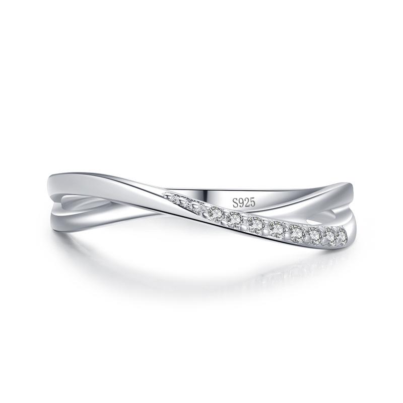 Tancise Classic 925 Sterling Silver  Zircon Ring Ladies Jewelry Wedding Promise Party Gift