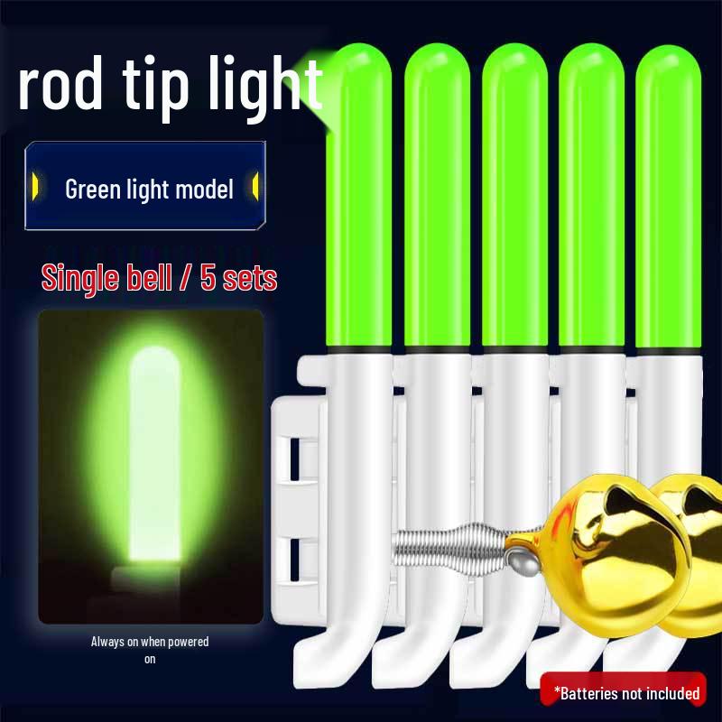 Night Fishing LED Rod Tip Light with Copper Bell - Sea Rod Alarm and Glow Sensor
