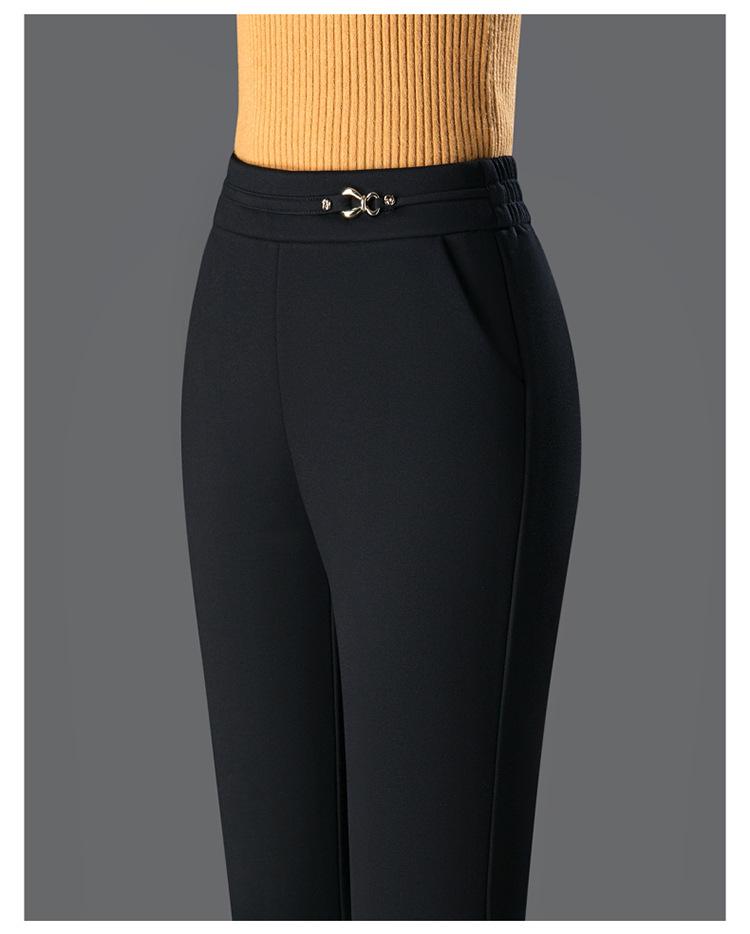 2024 Winter High-Waist Slimming Fleece-Lined Flare Mom Pants