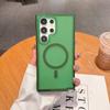 For S24 Ultra Magnetic Skin-feeling Semi-transparent Mobile Phone Case Magsafe Charging Anti-fall and Anti-wear Protective Case