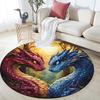 Dragon Artwork Round Area Rug,Carpet Rug for Living Room Bedroom Sofa Playroom Decor,Non-slip Floor Mat
