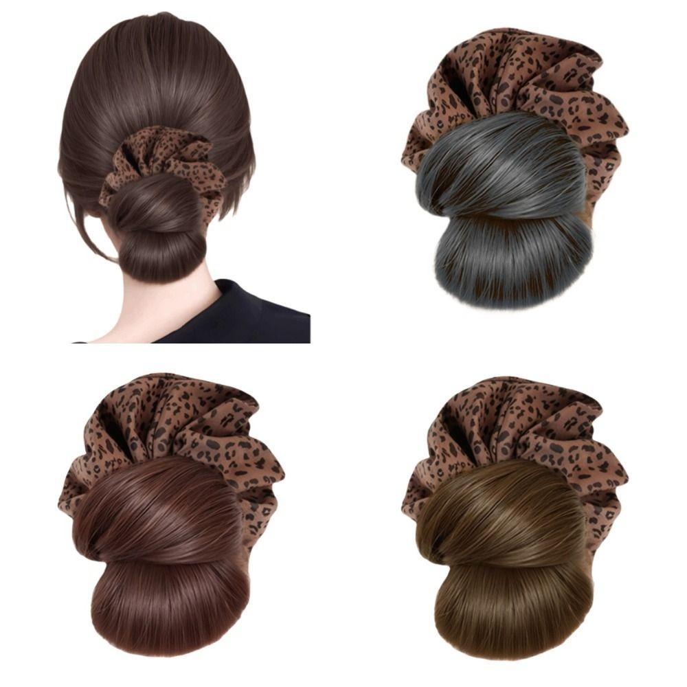 Elegant False Hair Pieces Claw Clip Ball Head Wig Korean Style Flower Bun Head Wig  Daily Use