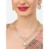 Tone Dazzling Stones Austrian Diamonds Embellished Necklace & Earring Set For Women