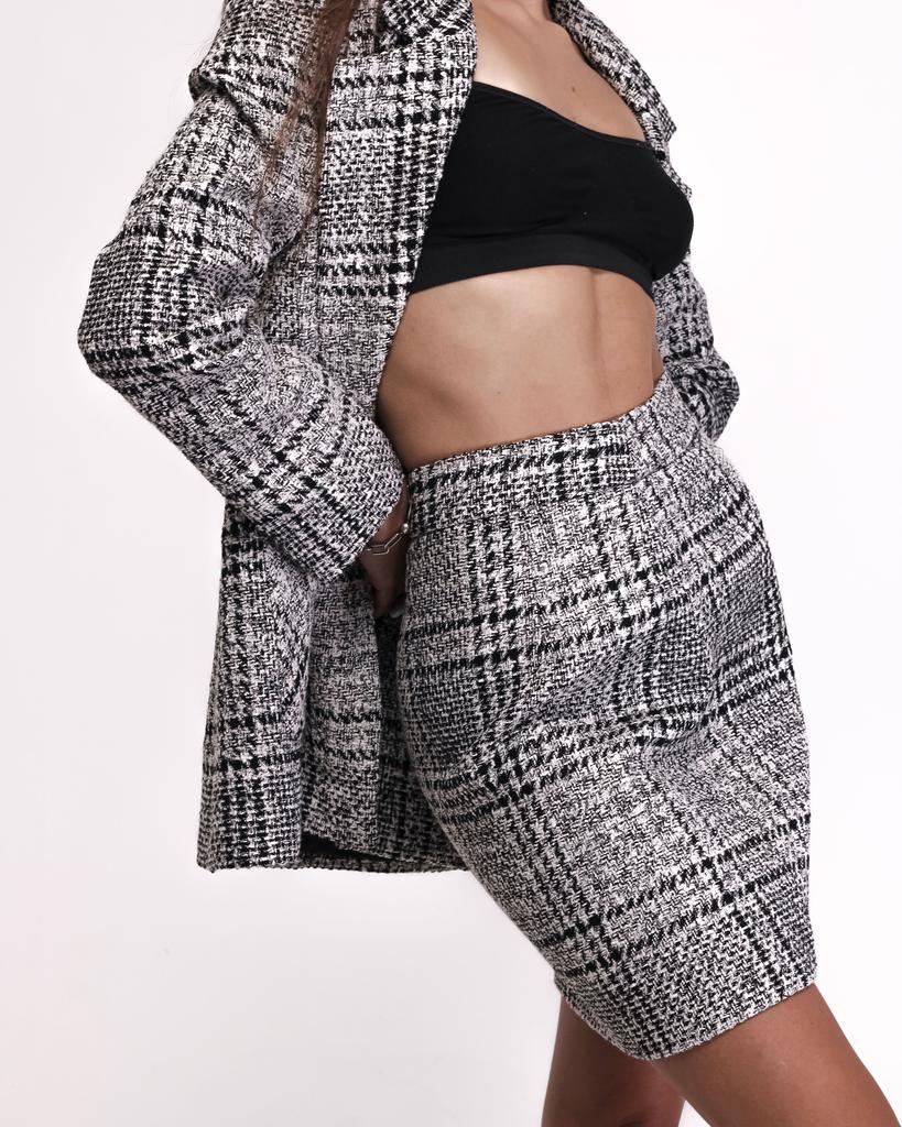 Women's Suit Espiga 238288 36 Black and White (jacket, Skirt)