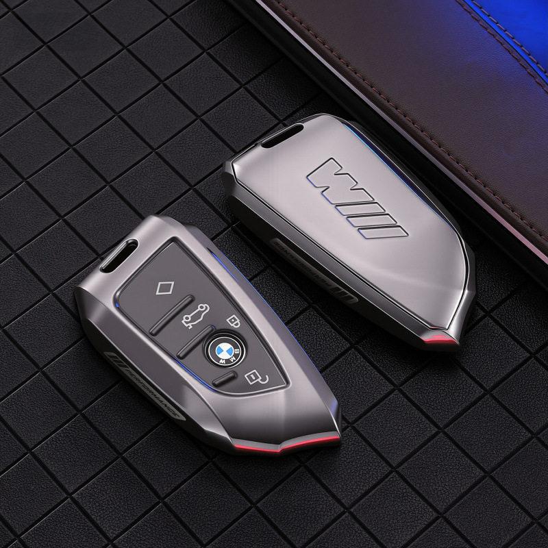 Zinc Alloy Leather Car Key Case Shell Cover For Bmw F20 G20 G30 X1 X3 X4 X5 G05 X6 X7 G11 F15 F16 G01 G02 F48 Auto Accessories RR8
