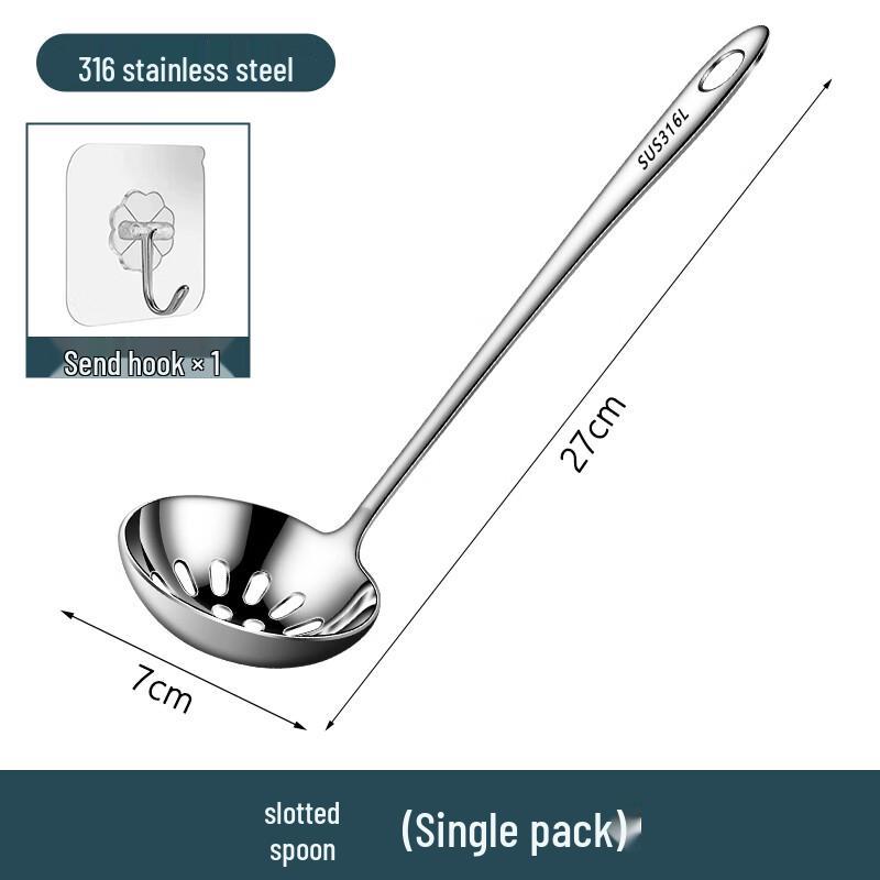 Zhaoran 316 Stainless Steel Soup Ladle & Slotted Spoon Set