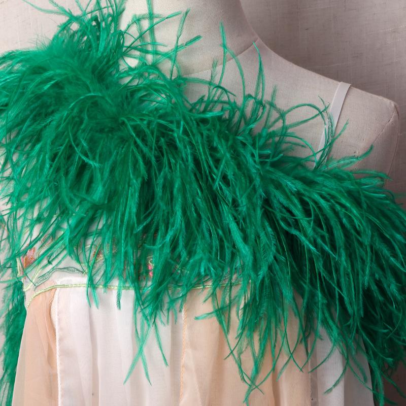 5-Layer Color Encrypted Bold Ostrich Feather Strip Latin Dance Dress Fashion Diy Handmade Clothing Accessories