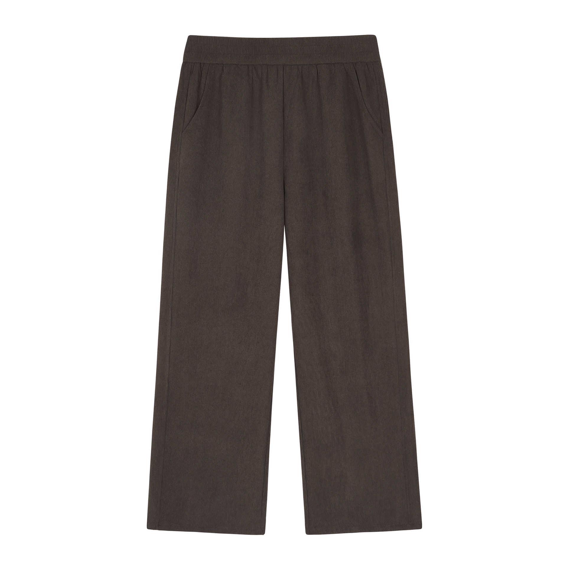 

Вельветовые брюки с высокой талией и широкими штанинами для женщин - Большие размеры 4XL (180-200 lbs) кофейный