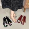Fashion Transparent Crystal Jelly Sandals Hollow Out Slippers Korean Style Flat Shoes Women's Square Toe Shallow Slip on Ballet Loafers